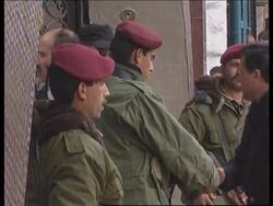West Bank - Yasser Arafat arrives in Hebron News Clip