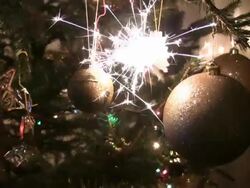 Sparkler on a Christmas tree Stock Footage