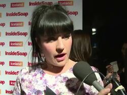 INTERVIEW - Laura Norton on laughter, lines and the fellow cast at the Inside Soap Awards 2014 on 1st October 2014 in London, England. Stock Footage