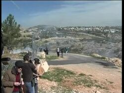 Palestinian demonstrators clash with Israeli soldiers News Clip