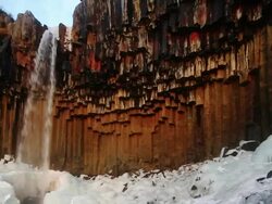 Svartifoss waterfalls Stock Footage