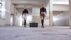Sexy dancers practicing Stock Footage