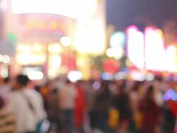 Defocused Crowded Street Stock Footage