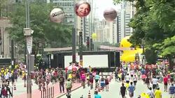 CLEAN : Pro impeachment demonstrators gather in Sao Paulo News Clip