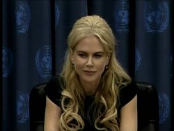 Seven-months pregnant, actress Nicole Kidman dons her hat as a U.N. goodwill ambassador - and urges world leaders and ordinary people to join the fight to end violence against women.  (April 23) News Clip