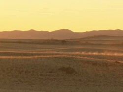 Car in the desert Stock Footage