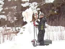 ATMOSPHERE: Lighting man at the Age of Heroes Set Visit at Haugesund . (Footage by WireImage Video/GettyImages) Stock Footage