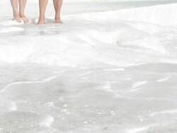 Bare feet in thermal water Stock Footage