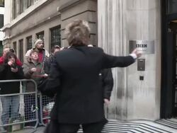 Rod Stewart arriving BBC Radio Two Stock Footage