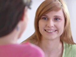 HD: Two Teenage Girls Having Fun Chatting Stock Footage