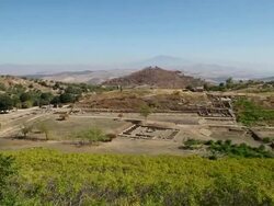 Morgantina, general view of the archaeological site of Morgantina Stock Footage