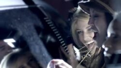 Hysterical fans pound on limousine windows and shout at celebrity inside at awards show Stock Footage