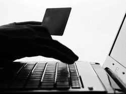 Shopping with credit card on labtop Stock Footage