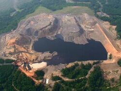 Aerial View of Strip Mine Stock Footage