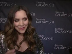 INTERVIEW: Kat McPhee on her love of M83 and Samsung commercials at M83 at the Hammerstein Ballroom Presented by Samsung Mobile USA Stock Footage