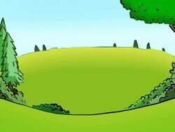 Cartoon outdoors  landscape loop Stock Footage