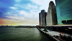 New York Skyline from FDR Drive Stock Footage