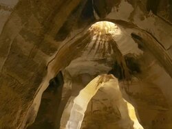 WS TU View of luzit cave / Judea plains, Israel Stock Footage