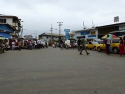 Monrovia Waterside Market Before Ebola Quarantine Stock Footage