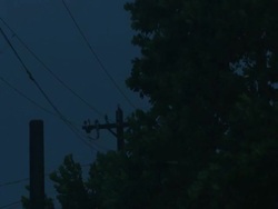 Power line sparks as it gets hit by strong winds. Super Typhoon Megi or Juan, NE Luzon, Philippines Oct 2010 / AUDIO Stock Footage