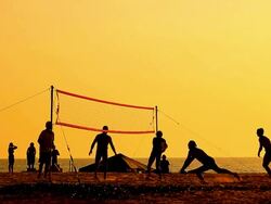 Volleyball silhouette Stock Footage