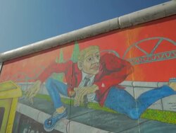 Berlin Wall, Grafitti, Murals, TD Stock Footage
