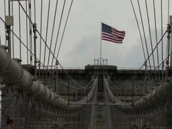 Lower Manhattan Viewed From Brooklyn Side of East River Stock Footage