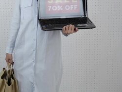 Woman shopping online Stock Footage