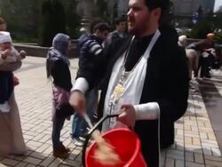 Easter Sunday service at Donetsk central church News Clip