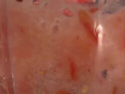 High speed tomatoes in blender, close up Stock Footage