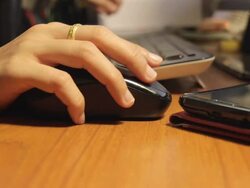 Woman Working With Computer,Low light. Stock Footage