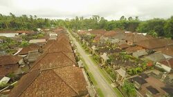 AERIAL Road Through The Village In Bali Stock Footage