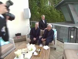 Jon Platt, Jon King and Frank Gehry (Footage by WireImage Video/Getty Images Entertainment Video) Stock Footage