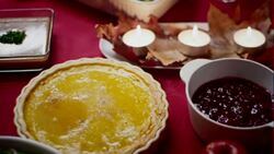 Beautifully set Thanksgiving table Stock Footage