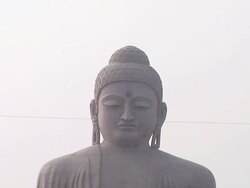 CU ZO Statue of Buddha / Gaya, Bihar, India Stock Footage