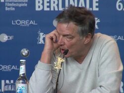 INTERVIEW: (FRENCH) Benoit Jacquot on at Les Adieux De La Reine: 62 Berlin International Film Festival 2012 at the Grand Hyatt on February 9, 2012 in Berlin, Germany. (Footage by WireImage Video/Getty Images) Stock Footage