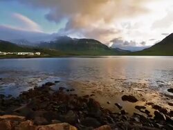 Timelapse of Moving cloud over Kirkjufell mountain, Iceland Stock Footage
