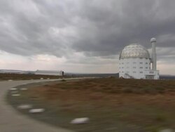 WS POV TS Car driving past observatory / Western Cape, South Africa Stock Footage