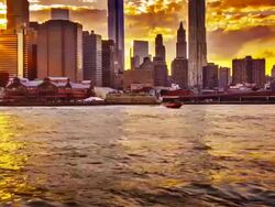 Sunset and New York Stock Footage