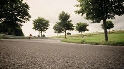 Man riding racing bike Stock Footage