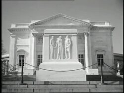 A soldier guards the Tomb of the Unknown Soldier. Stock Footage