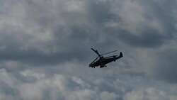 Russian Scout-Attack Helicopter Ka-52 Ready to Shoot Stock Footage