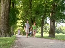 HD DOLLY: Lovely Family Enjoying In The Park Stock Footage