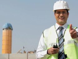 Portrait of a architect showing thumbs up, Delhi, India Stock Footage