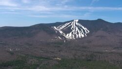 Snow covers the slopes of a mountain in the Franconia Range. Stock Footage