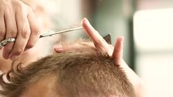 Cutting hair Stock Footage