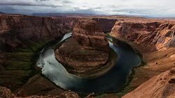 Time-Lapse shot of Horseshoe Bend in the Colorado River Stock Footage