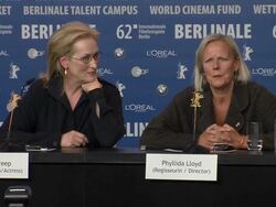 INTERVIEW: Phyllida Lloyd on the essence of the film at Iron Lady Press Conference: 62nd International Berlin Film Festival 2012 at the Grand Hyatt on February 14, 2012 in Berlin, Germany. (Footage by WireImage Video/Getty Images)  Stock Footage