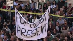 CLEAN : Italy elections demonstration in Rome News Clip