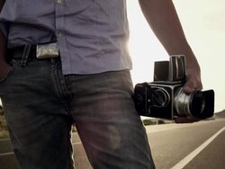 Analog photographer Stock Footage